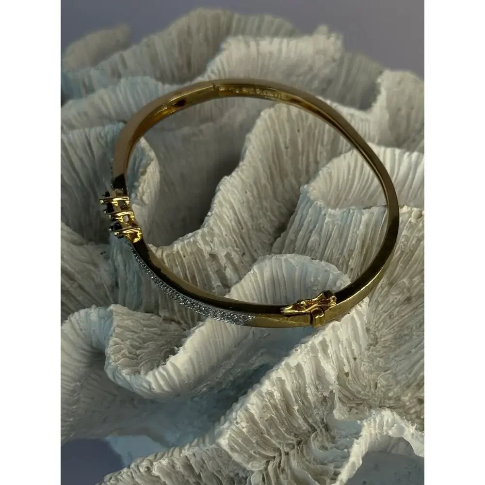 925 Sterling Silver Gold Plated Sapphire Bracelet
